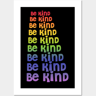 Be Kind Repeating Rainbow Pattern Posters and Art